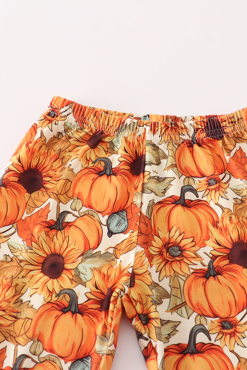 Beige Velvet Pumpkin Girl Ruffle Pants et