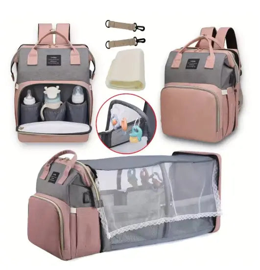 Large Capacity Diaper and Changing Bag