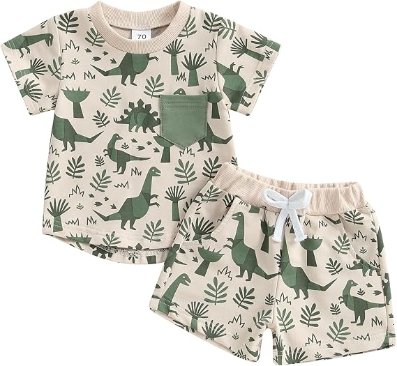 Baby Clothing -  Baby Boy Summer Dinosaur Clothes