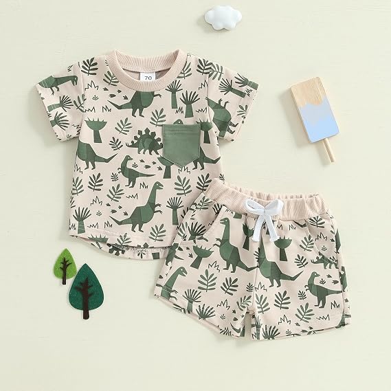 Baby Clothing -  Baby Boy Summer Dinosaur Clothes