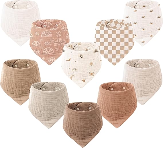 Baby Feeding - Konssy Muslin Baby Bibs Random Color